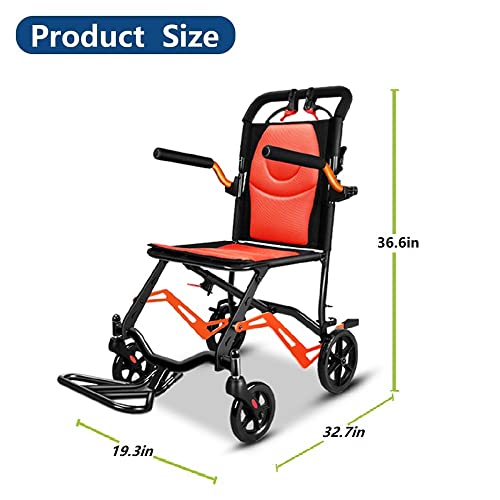 Ultralight Transport Wheelchair, Folding Portable Boarding Travelling Wheelchair With Hand Brake, Aluminum Alloy Super Mini Wheelchairs For Adults, Trolleys For Elderly Aircraft Travel #TOP1