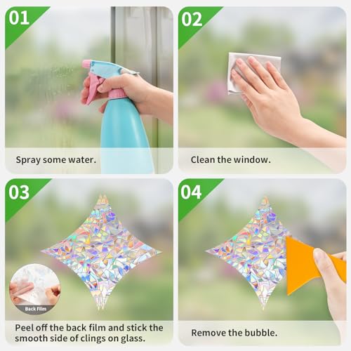 Image of DELLAN 42 Pcs Window Clings Decals to Prevent Birds Strikes, StarRound
