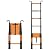 QINNIE Heavy Duty Telescoping Ladder 8m/ 7m/ 6m/ 5m/ 4m/ 3.5m/ 2.7m, Black Aluminum Folding Telescopic Extension Ladders with Hooks for Rooftop RV Loft Home Outdoor, Load 330lbs