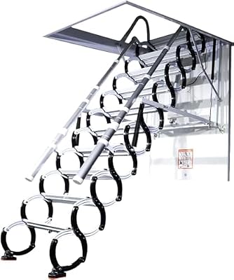Attic Stairs Electric Loft Ladder Wall Mounted Telescopic Stairs Foldable Attic Stairs Pull Down Attic Ladder Hidden Ladder Control Alloy Loft Ladder