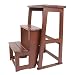 Kryty Stołek Do Wspinaczki, Składany Stołek Drabinkowy Stołek Domowy Z Litego Drewna 3 Pedały Składany Stołek Trapezowy, Łożysko 100 Kg, 3 Kolory (Kolor: Żółty, Rozmiar: 40X24X60,5 Cm) (Brązowy 40X2