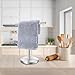 Zitalupy T-Shape Bath Hand Towel Holder Stand, Stainless Steel Free Standing Hand Towel Rack with Heavy Base, for Bathroom Kitchen & Countertop, Silver