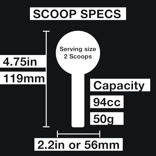 LastFuel. Scoop made for Huel Instant Meals and Protein, Measuring Cup, 94cc, BPA Free, Durable, Dishwasher Safe, White (Pack of 2)