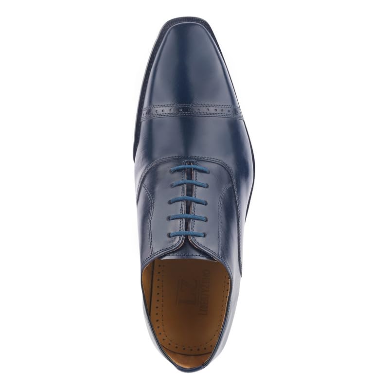 Image of LIBERTYZENO Mens Tread Design & Plain Genuine Leather Lace Up Oxford Dress Shoes for Easter Gift