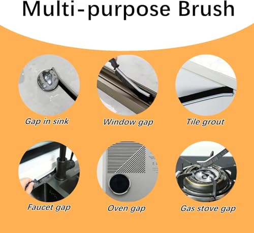 Image of 6Pcs Crevice Cleaning Brush, Cleaning Tools for Household Use, Multifunctional Gap Cleaning Supplies for Kitchen, Toilet, Bathroom, Vehicle, Window, Faucets, Grout, Home
