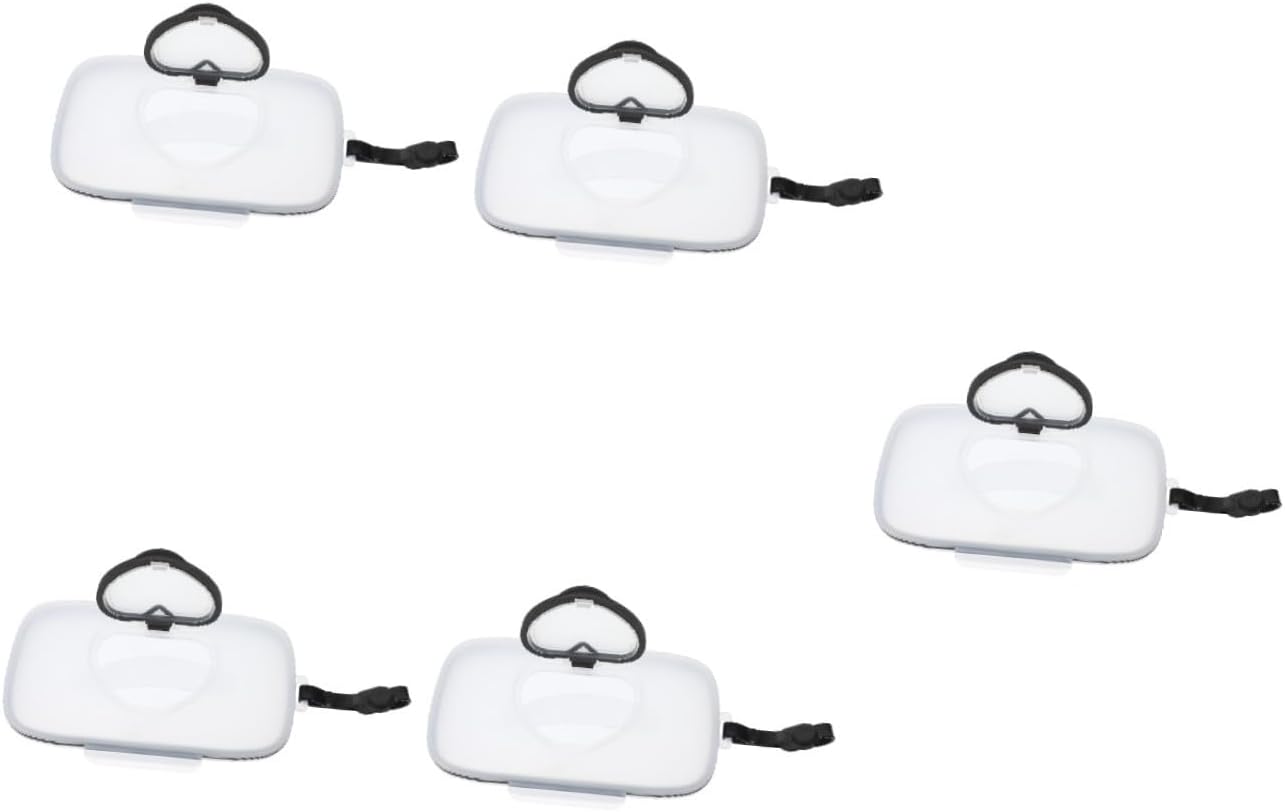 5pcs Portable Wipes Holder Compact Tissue Box Cover Capacity Reusable Wipe Container for Travel Safe and Lightweight Use