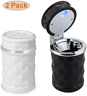 Elite Brands USA Car Cupholder Travel Ashtray with Lid and LED Light, Ideal