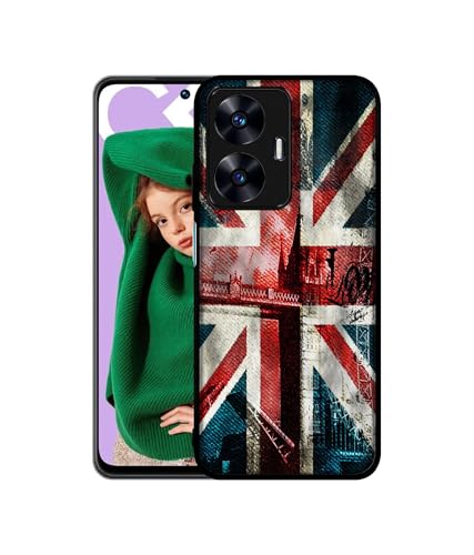 Image of London Flag Wallpaper Design Premium 2D Printed Metal Back Case Cover for Realme C55 4G / Narzo N55 4G