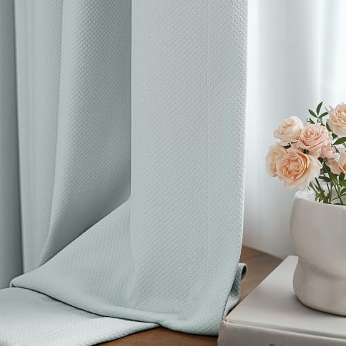 FMFUNCTEX 100% Blackout Black Curtains 96 Inches for Bedroom, 2 Panels by FMFUNCTEX - Used condition - Image 7