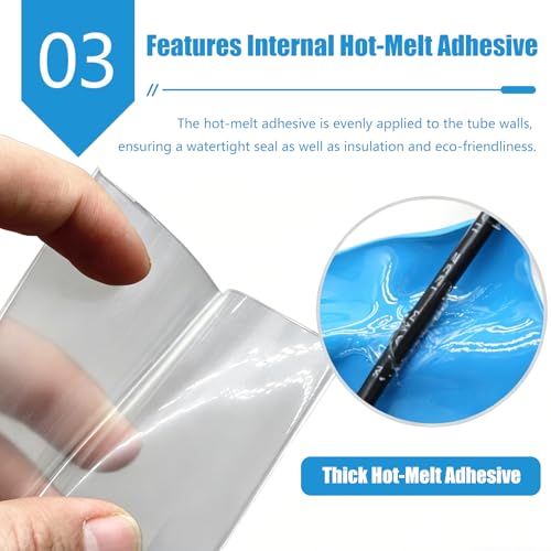 Gaine thermorétractable PE 39mm transparente 3:1 isolation câble