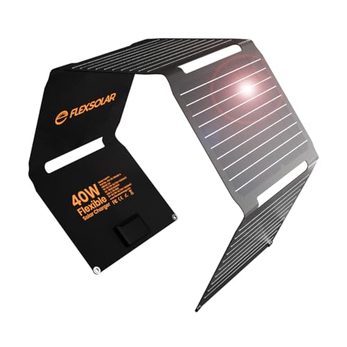 Amazon.co.jp: Flexsolar 40W ソーラーパネル小型 USB-C/USB-A/DC出力