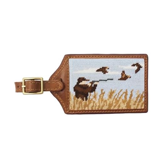 How wide are needlepoint luggage straps Upland Shoot Needlepoint Luggage Tag