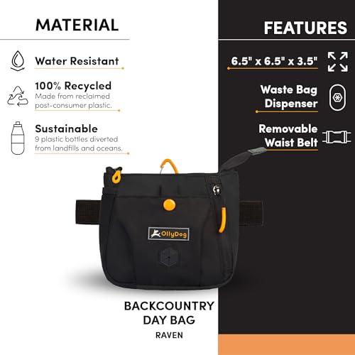 OllyDog Bolsa Backcountry Day, pochete para cães, mãos livres para treinamento, mochila de quadril c