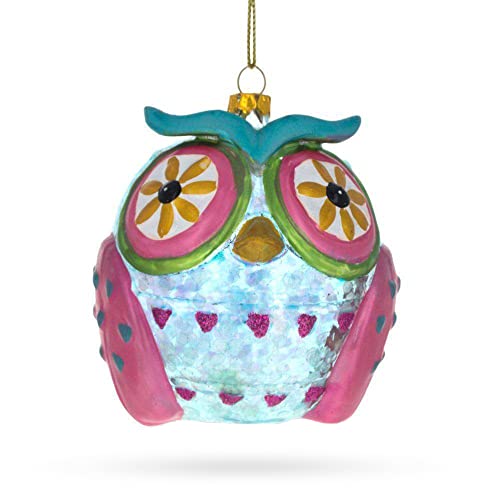 Wise Owl Glass Christmas Ornament #TOP14