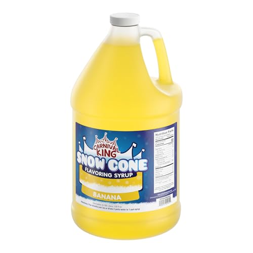 Carnival King Snow Cone Syrup 1 Gallon - Delicious Shaved Ice Flavoring for Slushies, Machines &amp; Parties (Banana)