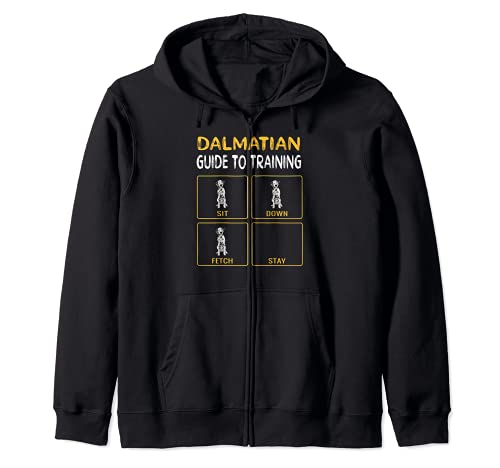Funny Dalmatian Guide To Training Dog Obedience Trainer Zip Hoodie, Black, S