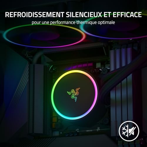 Razer Hanbo Chroma (240mm) - Refroidisseur de Liquide aRGB Chroma Tout en Un (Design AIO Ultime, Ventilateurs aRGB Silencieux et puissants, Refroidissement Liquide Silencieux, Support PWM) Chroma