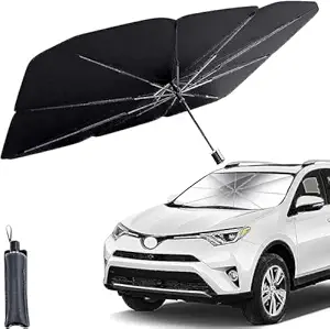 Tiyafuro (57.5''X31.5'') Car Windshield Sun Shade Umbrella and Heat Sun Visor Protector Foldable Reflector Umbrella(Large)