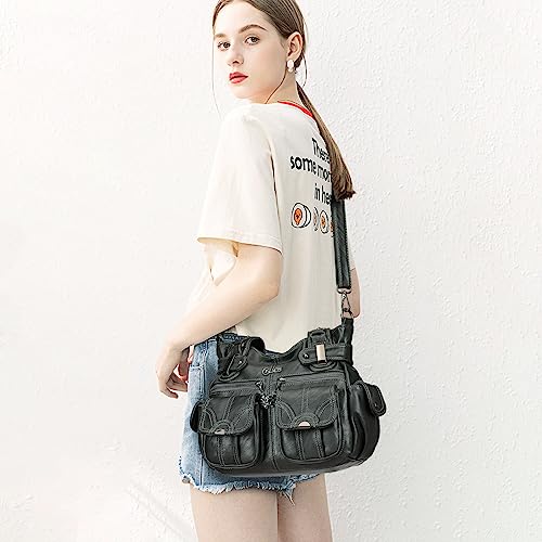 Image of KL928 Women's Large Purses Handbags PU Leather Multi-Pocket Shoulder Bag | Large