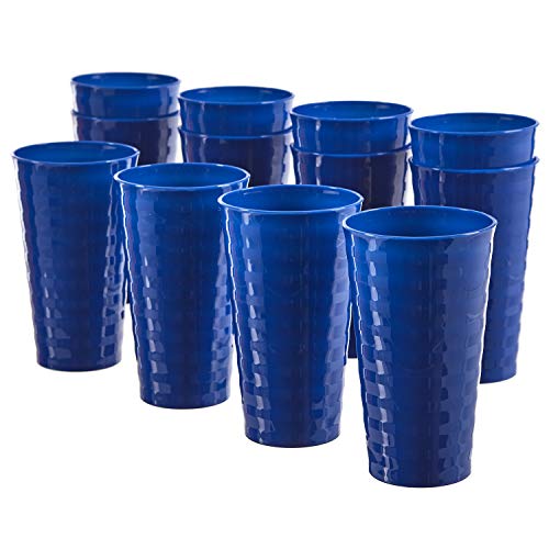 Splash 20-ounce Unbreakable Plastic Tumblers | set of 12 Blue