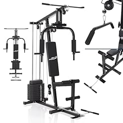 ArtSport Kraftstation ProfiGym 2000 mit Latzug- & Butterflystange, Seilzug & Beinstrecker – 9 Gewichte mit 40kg – Multistation Krafttraining Zuhause