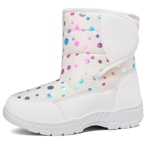 K KomForme Boys & Girls Snow Boots Warm Anti-Slip Outdoor Winter Shoes (Toddler/Little Kid/Big Kid)