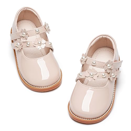 Image of Kiderence Toddler Girl Mary Jane School Uniform Dress Shoes Oxford Flats | Wide Toe Box Great Comfort for Student Shoe and Flower Girl Shoe for Wedding, Parties, Church