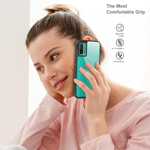 Image of SHINESTAR Ultra Slim Clear Back Cover for Redmi 9 Power, Transparent Hybrid Hard Shell Plastic & Soft Silicone Rubber Bumper, Non-Yellow Acrylic Protective Cover for Redmi 9 Power - Black