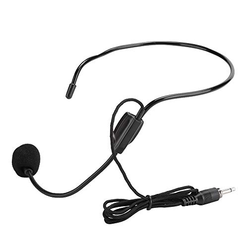 KIMISS Head Headset Microphone Abs + Metal 3Pcs 3.5 mm Screw Plug Wired Head Condenser Microphone Headset Mic for Shopping Guide Guider