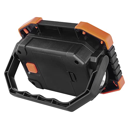 EMOS LED-Arbeitsleuchte, kleiner tragbarer Arbeitsstrahler, Helligkeit 350 lm, 110 m Leuchtweite, 2 Lichtmodi, batteriebetrieben mit bis zu 20 Stunden Leuchtdauer, drehbarer Handgriff