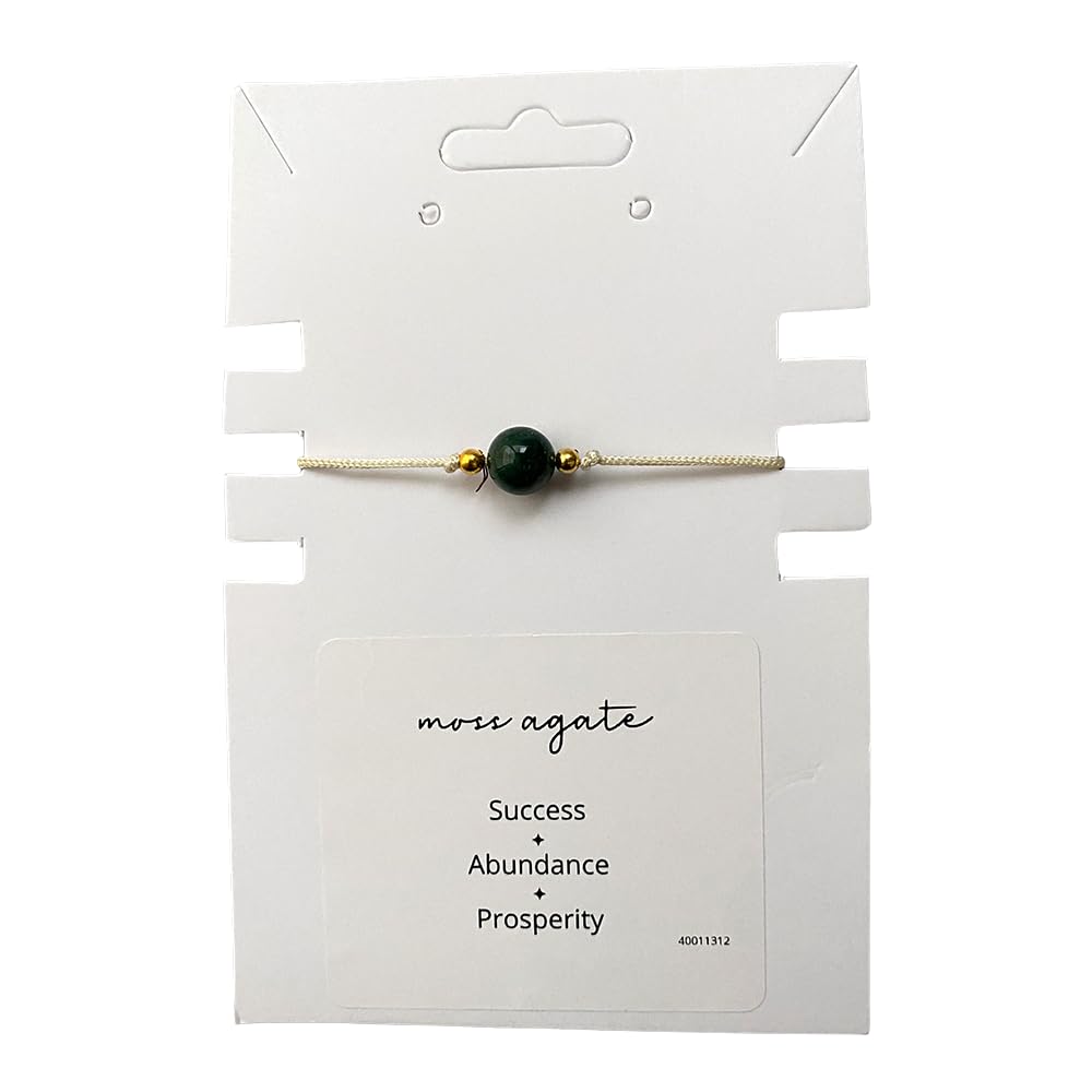 VIE Single Bead Wristlet, Moss Agate