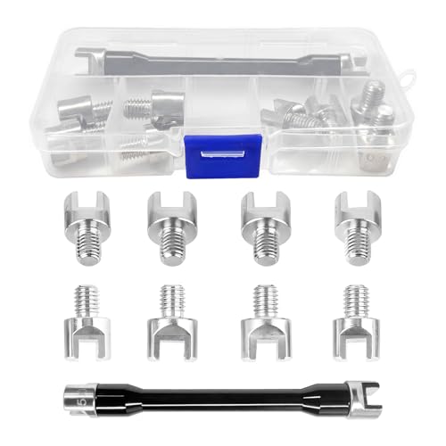 YTFRL Spoke Wrench Set Motorcycle Spoke Wrench Repair Tool with 10-Size Interchangeable Heads 5.0-6.8mm Adjustable Wheel Spoke Spanner Kit for Most Dirt Bikes Motorbikes