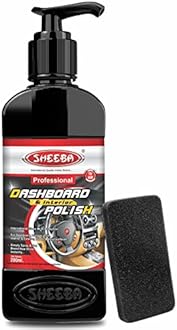 SHEEBA Dashboard & Interior Polish PROTECTANT with applicator pad for Cars & Bikes, Restores Original Look, Long Lasting, for Plastic & Vinyl Surfaces, Prevents Ageing, Dullness, Non Greasy: 200mL