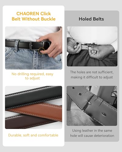 Image of CHAOREN Mens Dress Belt - Ratchet Belt Leather 1 1 /4 inch Comfort Click - Perfect Companion to Mens Dress Shoes