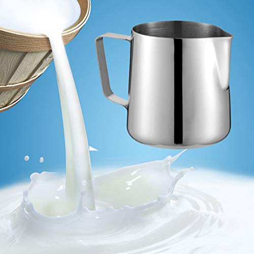 Jarra de espumar leite YARNOW 1,42 L, jarra de aço inoxidável para espumador de leite expresso e caf