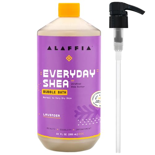 Image of Alaffia Everyday Shea Bubble Bath, Lavender, Pump, 32 Oz