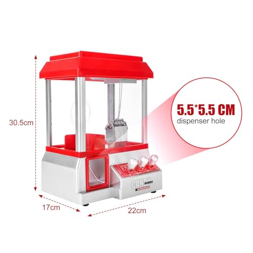 Dhouse Candy Grabber Süßigkeitenautomat Machine Dispenser Machine Spiel Candy Clip und Dispenser Grab Hand Slot Machine Rot