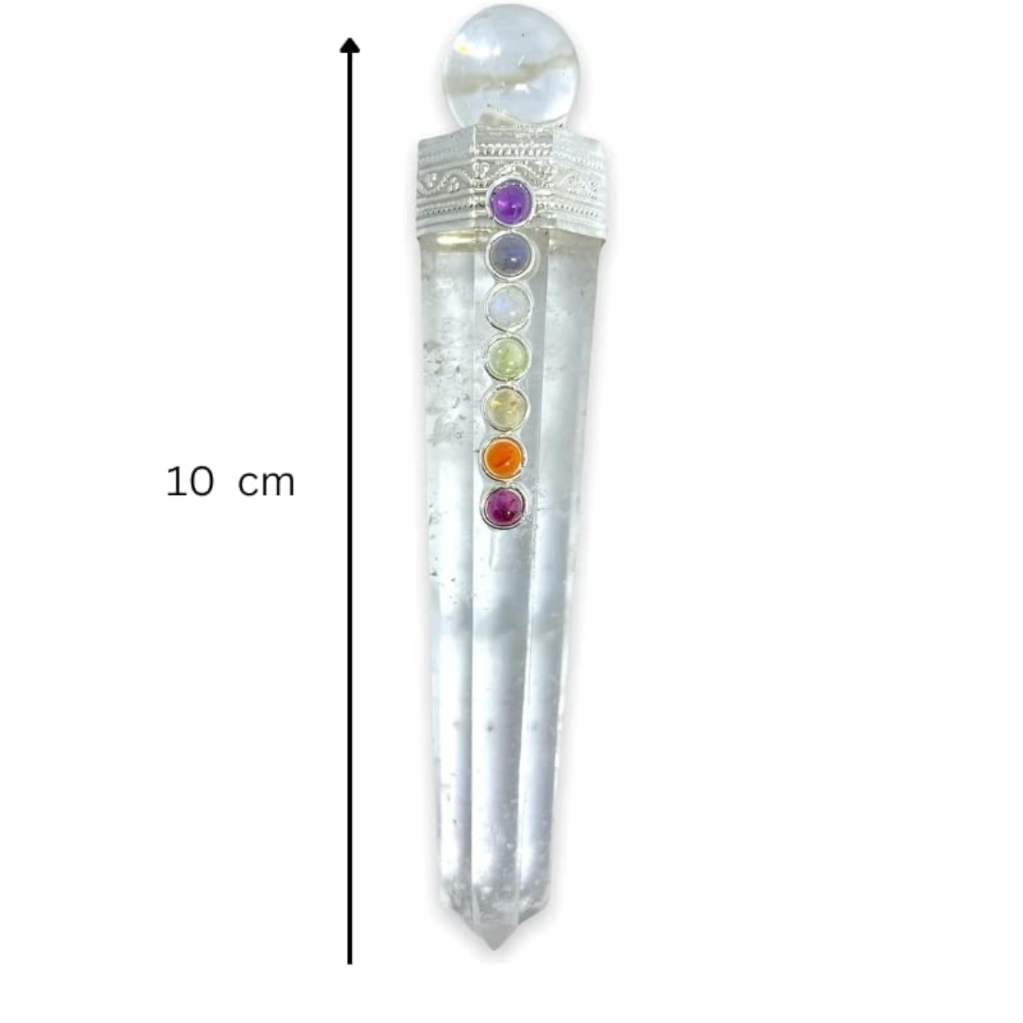 Seven Chakra Crystal Healing Wand with Crystal Ball