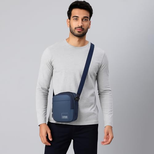 Image of COUNSELOR Sling Bag for Men and Women, Polyester Crossbody Bag, Adjustable Strap, Zipper Closure, Multiple Compartments, Lightweight Stylish Mini Side Bag for Daily Use, Travel & Commute LUNO