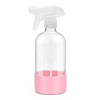 Vista 9 de Botellas de Spray de Vidrio con Protección de Funda de Silicona, Recipientes Vacíos Recargables de 16 onzas, Botellas de Spray Reutilizables