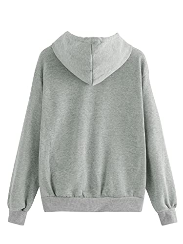Image of SweatyRocks Women's Casual Long Sleeve Graphic Drawstring Hooded Sweatshirt Tops with Pocket