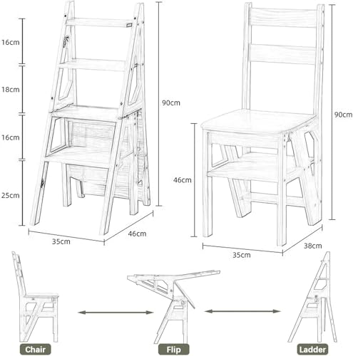 Échelle pliante 4 marches en bois pour optimiser les petits espaces - 2