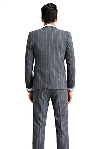 Wemaliyzd Men's Slim Fit 3 Pieces Pinstripe Thicken Suit 4 Buttons Vest Separate Pants2