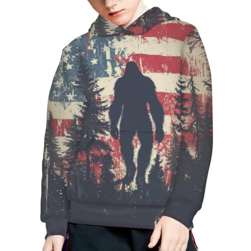 Image of WELLFLYHOM Boys Hooded Sweatshirts Hoodie Pullover Cool Graphic Crewneck Blouses Size 6-16