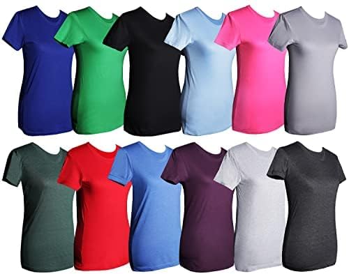 BILLIONHATS Womens T-Shirts in Bulk, Cotton Crew Neck Scoop Short Sleeve Tees Assorted Colors Bulk2