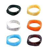 Sanfylikus 6 Pcs Acrylic Resin Chunky Bangle Bracelets for Women – Colorful Wide Geometric Fashion Jewelry Set, Vintage Stackable Wristbands, Statement Gift Accessories