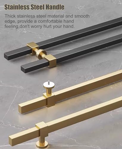 Barre de poignée de porte robuste en inox design double face