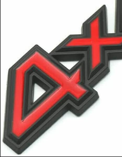Image of 2 pc 4X4 Emblem 3D Badge Metal Sticker Tailgate Decals Car Side Fender Rear Trunk Emblem Fit for Universal Car Truck SUV Pickup 4Wd (Black-red)