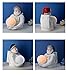 Santa Astronaut Figurine Statue with Moon Night Lamp, Resin Christmas Ornaments Home Decor Sculptures Table Lamp