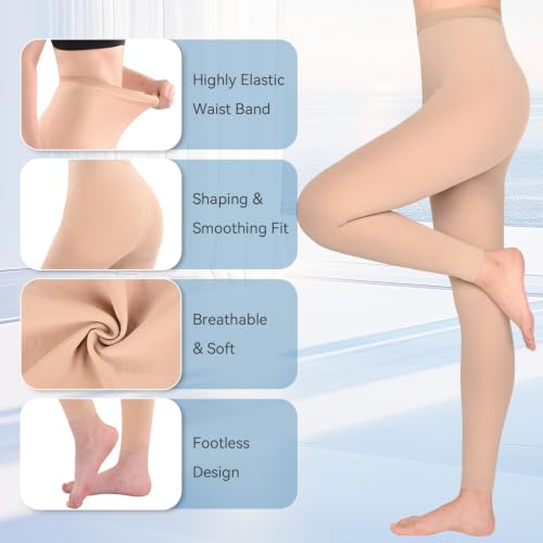 Image of 15-20mmHG Graduated Compression Pantyhose for Women Men,Medical Compression Tights, Support Hose, Compression Leggings for Varicose Veins, Edema